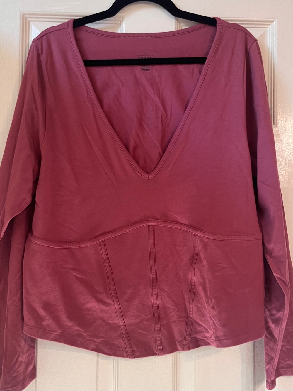 NWT torrid Deep V Long-Sleeve Pullover - Dusty Rose